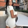 YNNTHY Women's 3 Piece Workout Shorts Yoga Seamless Ribbed High Waisted Spandex Booty Biker Shorts - Image 2