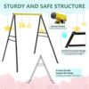 SURPCOS Swing Frame, Swing Stand Iron Pipe Casing Reinforcement, A-Frame Swing Stand with Ground Nail, Heavy Duty Metal Swing Frame, Fits for Most Swings & Saucer Swing,72" Height 36" Length - Image 3