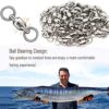 AMYSPORTS Ball Bearing Swivels Connector High Strength Stainless Steel Solid Welded Rings Barrel Swivels Saltwater Freshwater Fishing - Image 5