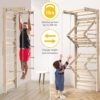 Swedish Wall Ladder Stall Bars Set, Wooden Kids Gymnastic Wall Gym, Climbing Play Structure Set for Kids, Kids Stall Bars for Exercise for All Family All Ages Training Stretching - Image 3