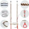 AIIAJJE Trapeze bar for Kids Trapeze Swing bar with Rings& Locking Carabiners for Indoor Jungle Gym Play Set and Outdoor Playground for Swingset ,Ninja line Backyard (Red) - Image 2