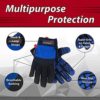 SAFE HANDLER Super Grip Gloves | Textured Grip Palm, Non-Slip Texture, Hook & Loop Wrist Strap, BLACK/BLUE, L/XL, 1 pair (2 gloves) - Image 3