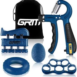 Gonex Hand Grip Strengthener with Counter, Forearm Trainer Workout Kit (5Pack), Adjustable Resistance Grip Strength Trainer, Finger Exerciser/Stretcher, Grip Ring, Grip Ball for Recovery and Athletes