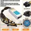 VTRETU Ethereum GPU Mining Rig with 8 GPU Mining Motherboard and 2000W Power Supply（110-264V） 8 Cooling Fans for Crypto Mining Rig Complete ETH Miner (Excluding GPU), black (V01) - Image 5