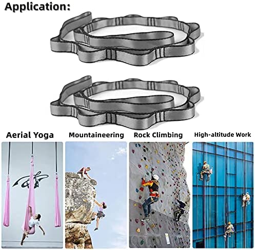 PRIOR FITNESS 2pcs Nylon Daisy Chain Straps for Aerial Yoga Hammock Swing Adjustable Aerial Silk Extender Strap Rope Anti-Gravity Yoga Extend Belts - Image 7