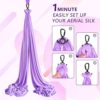 F.Life Profession Aerial Silks Equipment 9 Yards Low Stretch Hardware kit 60 inch Width for Kids beginer Acrobatic Dance Aerial Yoga - Image 2