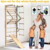 Swedish Wall Ladder Stall Bars Set, Wooden Kids Gymnastic Wall Gym, Climbing Play Structure Set for Kids, Kids Stall Bars for Exercise for All Family All Ages Training Stretching - Image 2