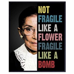 Ruth Bader Ginsburg Wall Art Prints - Gift for Women, Men, Lawyer, Attorney - Notorious RBG 8x10 Art Wall Decor, Room Decoration Poster Print for Home, Office, Apartment - Supreme Court Judge