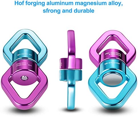 MDAIRC Safety Rotational Device, Aluminum Alloy Double-Ball Bearing Swivel, Holds Up 8500+ Lbs, Minimum Breaking Strength 40 kN, Spins & Rotates 360° for Smooth Rope Climbing, Hiking & Exercise - Image 4