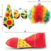 Prextex Clown Costume Set | Wig, Nose, Shoes, Bow, Tie | Halloween, Carnival, Joker, Clown Costume | Fancy Outfit, Props | Boy, Girl, Kid, Men, Women | Cosplay, Birthday, Dress-Up Party - Image 5