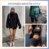 ZOOSIXX 5” Women Cross Waist Workout Shorts, Crossover Black Running Yoga Biker Shorts - Image 3