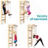 WEDANTA Wooden Swedish Ladder Wall Set – Kids Stall Bars for Exercise – Kids Swedish Gymnastic Wall Gym – Wood Stall Bar Gymnastics Playground – Best Gym for All Family - Image 2