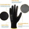 COOLJOB 12 Pairs Polyurethane (PU) Coated Working Gloves, Thin Safety Work Gloves with Grip, Bulk Pack, Black, Small S - Image 2