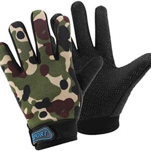 Accmor Kids Cycling Gloves, Kids Fishing Gloves, 4-10 Years Boys Girls Kids Sport Gloves, Breathable Non-Slip Full Finger Gloves for Child Cycling Climbing Riding Biking Outdoor Sports