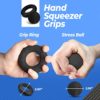 Grip Strength Trainer Kit (5 Piece Set), Adjustable Hand Grip Exerciser Strengthener, Hand Strengthener, Forearm Strengthener, Hand Squeezer Grip Strength, Strength Training Hand Strengtheners - Image 5