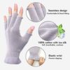 MIG4U Fingerless Moisturizing Beauty Gloves Half Finger Touchscreen Glove for SPA, Eczema, Dry Hands, Cosmetic Treatment, Summer Sun UV Protection Pale Purple，1 Pairs S/M - Image 2