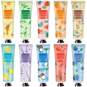 10 Pack Hand Cream for Dry Cracked Hands,Natural Plant Fragrance Mini Hand Lotion Moisturizing Hand Care Cream Gift Set Travel Size Hand Lotion for Dry Hands Gift Set for Mom,Grandma