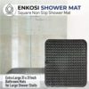 ENKOSI Square Extra Large Square Shower Mat 31 x 31 inch for Shower Stall Floors Bathtubs Non Slip Firm Grip Bathroom Mat with Strong Suction Cups and Drain Holes (31x31 Gray) - Image 2