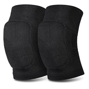 Knee Protective Pads, Knee Sleeve with Thick Foam Padding, Knee Protector Brace, Professional Knee Guards for Volleyball, Dancing, Gardening Black(M)