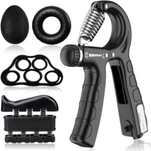 5BILLION FITNESS Grip Strength Trainer 5Pack, Hand Grip Strengthener with Counter,Adjustable Resistance Forearm Grip Strengthener for Physical Therapy Climbing,11 lbs -132lbs