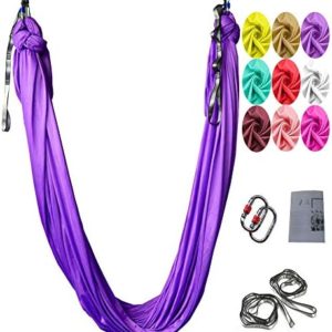 Aerial Yoga Swing Set,L:5M W:2.8M Anti Gravity Hammock Lnversion Exercises Lnclude 2 Carabiner,2 Daisy Chain, 1 Hanging Instructions.…