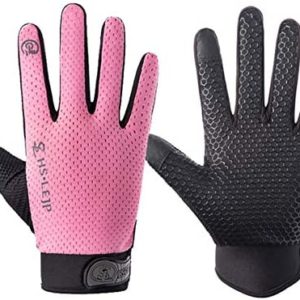 MKAS Workout Cycling Gym Gloves Full Finger Breathable Mountain Bike Motorcycle Touchscreen Lightweight Gloves with Non-Slip Silica Gel Palm Grip for Women Men Bicycle Fitness Training