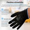 CUSTOMGRIPS BY SISO SAFETY Impact Resistant Work Gloves, Black Nylon Liner, Ultra-Thin Breathable Polyurethane (PU) Palm Coated Gloves, Superior Grip for Wet and Dry Environments [U10, Medium, 12 Pairs] - Image 5