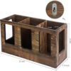 MyGift Vintage Brown Wood Foam Roller Storage Rack, Wall Mounted Yoga Mat Holder for Home Gym - Image 5