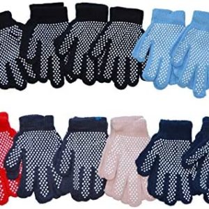 OPT Brand. Kids Boys Girls Non-Slip Grip Grippers Crafts Party Garden Gloves, 12 Pairs Pack.