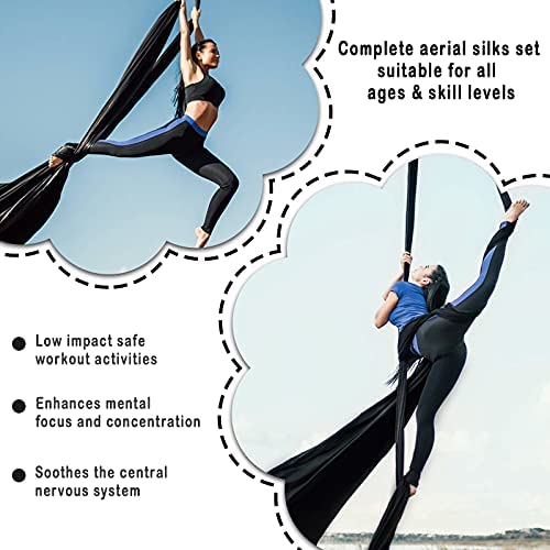 WWahuayuan 10M Premium Aerial Silks Equipment Yoga Pilates Swing Aerial Yoga Antigravity Hammock Trapeze for Acrobatic Dance,Air Yoga, Aerial Yoga Hammock - Image 5