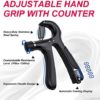 Bob and Brad Hand Grip Strengthener Kit with Counter (5 Pack), Forearm Workout Strength Trainer,Adjustable Resistance Exerciser,Finger Exerciser,Finger Stretcher,Grip Ring & Stress Relief Grip Ball - Image 3