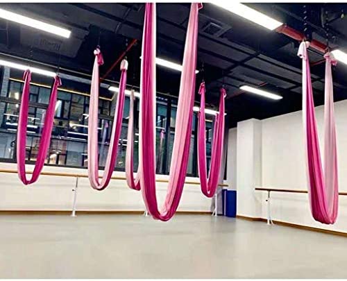 Multicolour Aerial Anti-Gravity Yoga Hammock Swing Flying Yoga Bed Bodybuilding Gym Fitness Equipment Inversion Trapeze (Color : B, Size : 5m) - Image 2