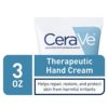 CeraVe Therapeutic Hand Cream for Dry Cracked Hands With Hyaluronic Acid and Niacinamide | Fragrance Free 3 Ounce - Image 2