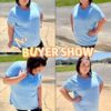 FOREYOND Women's Plus Size Workout Long Short Sleeve Sport Tee Loose Fit Athletic Yoga Running Workout Shirts - Image 2