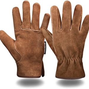 Leather Safety Work Gloves Gardening Carpenter Thorn Proof Truck Driving for Mens and Womens Waterproof heavy duty