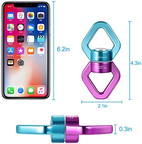 MDAIRC Safety Rotational Device, Aluminum Alloy Double-Ball Bearing Swivel, Holds Up 8500+ Lbs, Minimum Breaking Strength 40 kN, Spins & Rotates 360° for Smooth Rope Climbing, Hiking & Exercise - Image 5