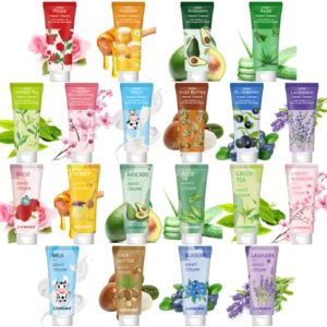 20 Pack Moisturizing Hand Cream Gift Set,Natural Plant Fragrance Hand Lotion With Shea Butter,Aloe,Vitamin E for Dry Cracked Hands,Mini Lotion Gift Sets for Doctors,Nurses,Teacher,Workers,Bridesmaid,Bridal Shower Favors,Baby Shower Favors Birthday Christmas Valentines Gifts