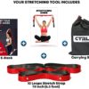 Stretching Strap with Loops - Non Elastic Stretch Band for Physical Therapy, Yoga Strap for Stretching Equipment, Stretch Bands for Exercise and Flexibility - Fascia, Hamstring & Leg Stretcher Belt - Image 2