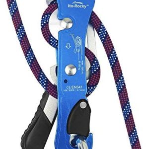 Ito Rocky Climbing Gear Ascender and Rappelling Descender Belay Devices for 9-12mm Rope for Rescue & Arborist