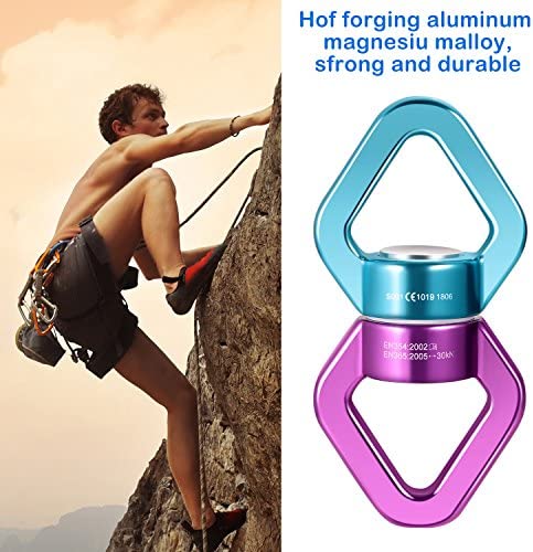MDAIRC Safety Rotational Device, Aluminum Alloy Double-Ball Bearing Swivel, Holds Up 8500+ Lbs, Minimum Breaking Strength 40 kN, Spins & Rotates 360° for Smooth Rope Climbing, Hiking & Exercise - Image 2