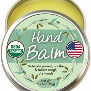 Organic Hand Cream Balm for Dry Cracked Hands - Moisturizing Hand Repair Cream for Women and Men - 100% All Natural and Made in USA & USDA Certified