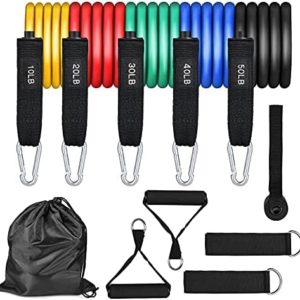 GREENTREEN Resistance Bands Set,resistance bands with handles Exercise Bands with Door Anchor,Handles,Carry Bag,Legs AnklenStraps for for Heavy Resistance Training,Physical Therapy,Shape Body,Yoga,Home Workout Set.