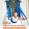 Gym1 Indoor Home Gym Aerial Yoga Bundle: Pull-Up Bar Core Unit and Nylon Yoga Hammock/Sensory Swing with Extension Straps for Arms & Legs, Safety Tested, Installs Easily, No Drilling, No Hammering - Image 2