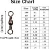 Fishing Barrel Swivels - 50/100 pcs Rolling Ball Bearing Fishing Swivel with Solid Ring Fishing Tackle Hook Line Connector Copper with Stainless Steel Black Nickle Coated Test Strength 35 - 165lbs - Image 3
