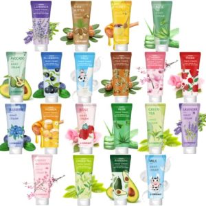 20 Pack Hand Lotion Gift Sets,Natural Fragrance Hand Lotion Travel Size Bulk,Mini Moisturizing Hand Cream with Shea Butter&Aloe Gifts for Women,Hand Cream for Dry Hands for Birthday Christmas Valentines Gift for Her/Coworkers/Friends/Family