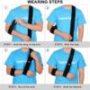 SupreGear Arm Sling, Adjustable Lightweight Comfortable Shoulder Immobilizer Arm Sling Breathable Medical Shoulder Support for Injured Arm Hand Elbow, 71 inch / 180cm (Black) - Image 2