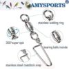 AMYSPORTS High Strength Fishing Snap Swivels Ball Bearing Swivels Stainless Fishing Swivels Saltwater Corrosion Resistance Barrel Swivel for Freshwater Fishing - Image 3