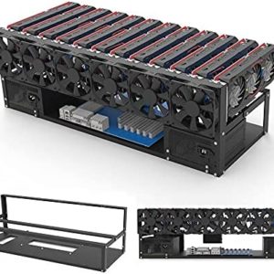 Mining Rig Frame - 12 GPU Steel Open Air Miner Mining Computer Frame Rig Case for Crypto Coin Currency Bit Coin ETH ETC ZEC Mining Accessories Tools - Frame Only, Fans & GPU is not Included