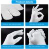 5Pairs(10Pcs) Moisturizing Gloves Overnight, Cotton Gloves for Dry Hands Eczema,White Cotton Gloves for Men and Women,Washable SPA Cotton Inspection Gloves, One Size Fit Most Cloth Gloves - Image 4