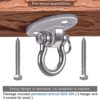 BeneLabel Set of 2 Permanent Antirust Stainless Steel 304 Heavy Duty Swing Hangers, 2000 LB Capacity, 4 Wood Screws for Wooden Beam, Yoga Hammock Chair Sandbag, Swing Sets, 180° Swing - Image 4